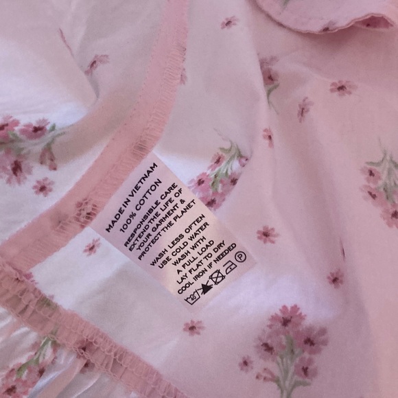 Hill House Home Solange Nap Dress Pink Ditsy Floral Cotton Poplin Size XL - Picture 12 of 13